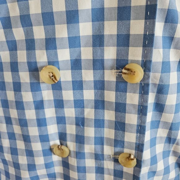 St. Johns Bay NWOT Woman SZ M Gingham Check Jacket Double Breasted Lined Preppy - Picture 3 of 9